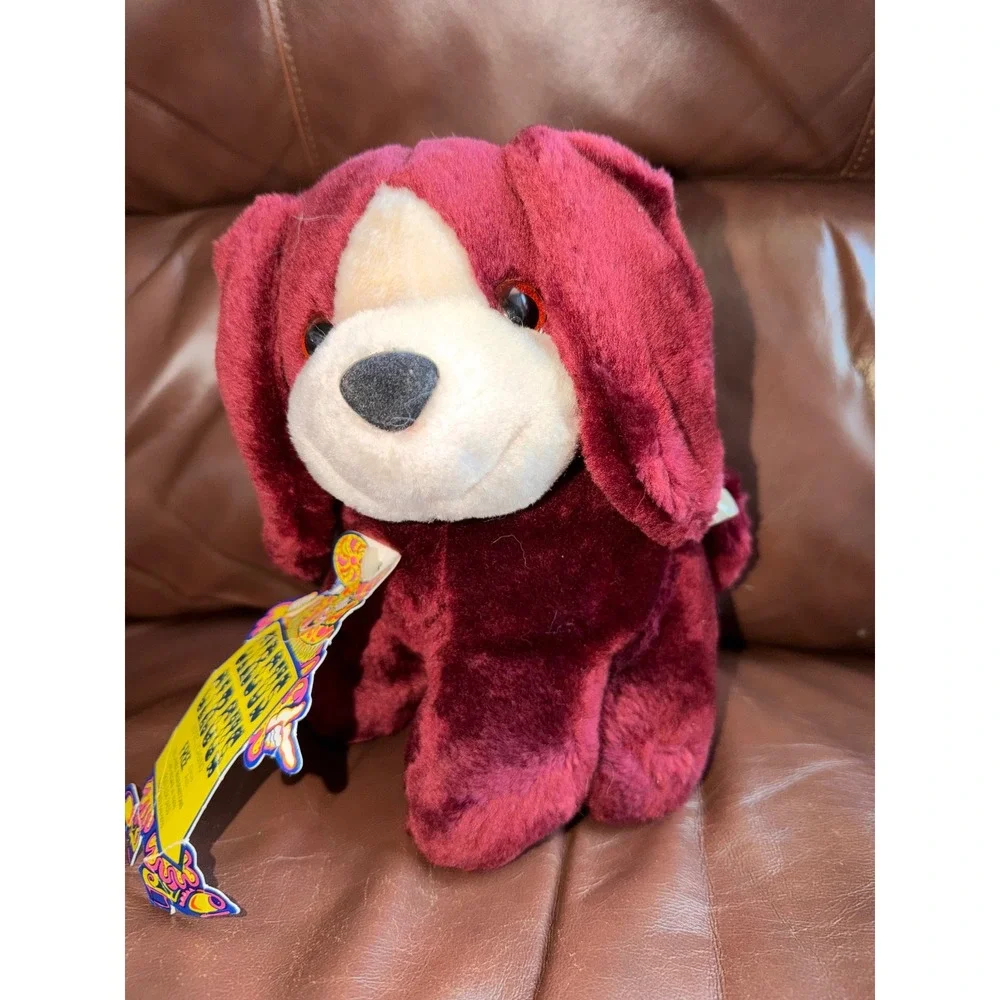 Vintage Circus Hotel‎ Casino Plush Dog Stuffed Animal Red Cream Tagged 1998